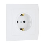 Λευκή πρίζα σούκο με προστασία - Image 2