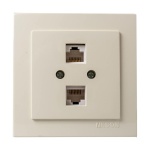Μπέζ πρίζα δικτύου CAT6  διπλή - Image 2