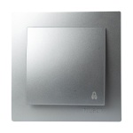 Ασημί μπουτόν κουδουνιού 12V-220V - Image 2