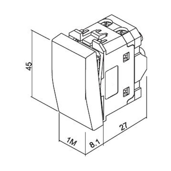 Διακόπτης απλός 1 θέσης Ιβουάρ 10AX 250V - Image 2