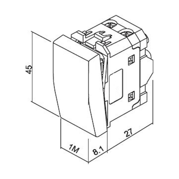 Μπουτόν 1 θέσης Μαύρος 10ΑΧ250V - Image 2