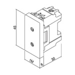 Πρίζα διπολική 1 θέσης  Μαύρη 2Ρ 10Α 250V - Image 2
