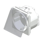 Πρίζα σουκο με καπάκι 2 θέσεων Λευκή 2Ρ+Ε 16Α 250V