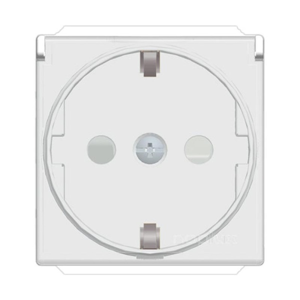 Πρίζα σουκο με καπάκι 2 θέσεων Λευκή 2Ρ+Ε 16Α 250V - Image 3