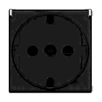 Πρίζα σουκο με καπάκι 2 θέσεων Μαύρη 2Ρ+Ε 16Α 250V