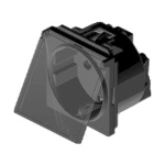Πρίζα σουκο με καπάκι 2 θέσεων Μαύρη 2Ρ+Ε 16Α 250V - Image 3