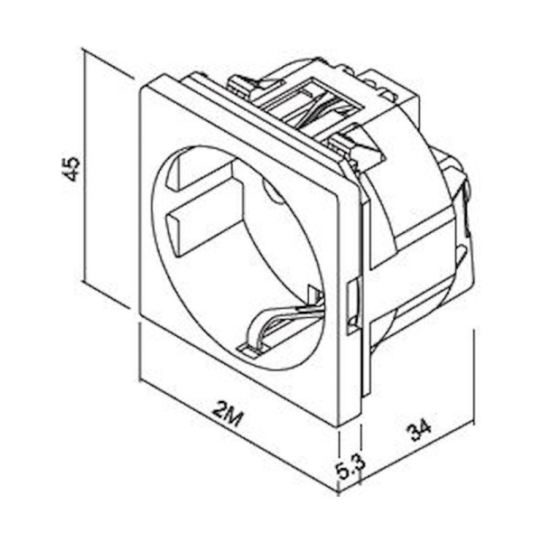 Πρίζα δικτύου 1 θέσης Μαύρη Cat.5e RJ45 UTP KS - Image 2