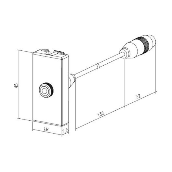 Πρίζα SAT 1 θέσης Μαύρη 5MΗz - 2400ΜΗz Θ-Θ 0db - Image 2