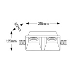 Γύψινο τετράγωνο spot 2xGU10 215x215 - Image 2