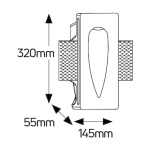 Γύψινο δάκρυ steplight 1xGU10 145x320 - Image 2