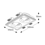 Γύψινο spot ρυθμιζόμενο τετράγωνο 2XGU10 170x170 - Image 2