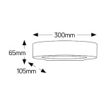 Γύψινη απλίκα Up-Down glass L300 E14 300x65 - Image 2