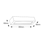Γύψινη απλίκα Recta Up-Down glass L245 G9 360x60 - Image 2
