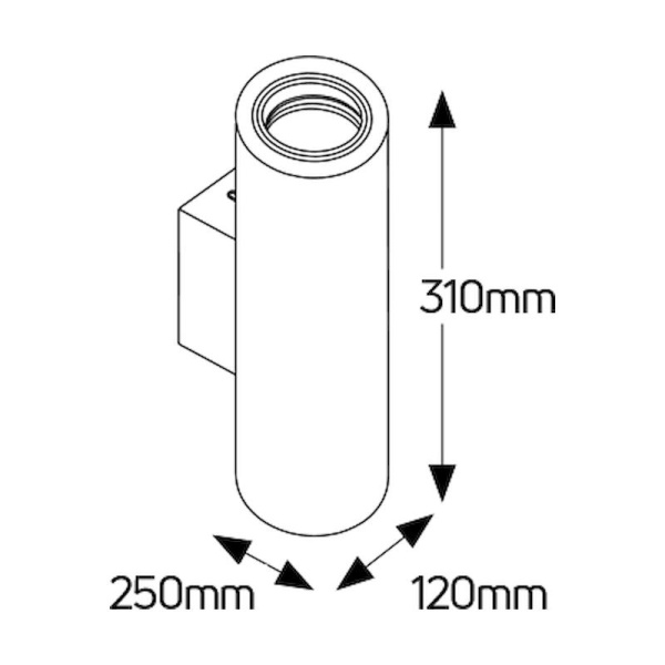 Γύψινο στρογγυλό spot ρυθμιζόμενο 2xGU10 120x310 - Image 2