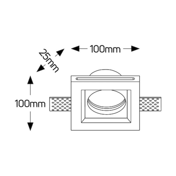Γύψινο τετράγωνο spot GU10 100x100 - Image 2