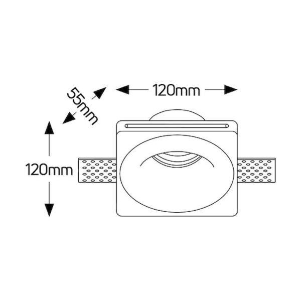 Γύψινο τετράγωνο spot GU10 120x120 - Image 2