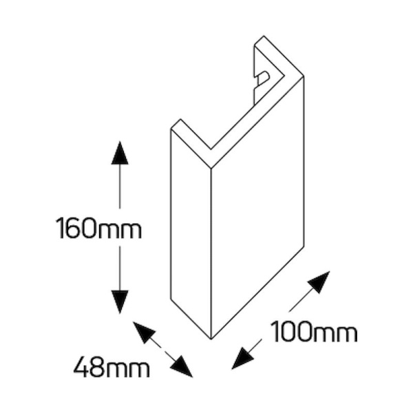Γύψινη τετράγωνη απλίκα Up-Down H160 G9 100x160 - Image 2
