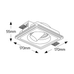 Γύψινο spot ρυθμιζόμενο τετράγωνο 1xGU10 170x170 - Image 2