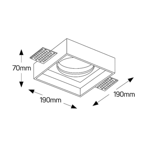 Γύψινο τετράγωνο spot 1xAR111 190x190 - Image 2