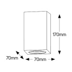 Γύψινο τετράγωνο spot οροφής 1x GU10 70x170 - Image 2