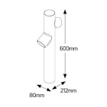 Φωτιστικό δαπέδου 2xGU10 212x800 IP54 - Image 2