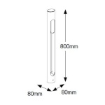 Φωτιστικό δαπέδου E27 80x800 IP54 - Image 2