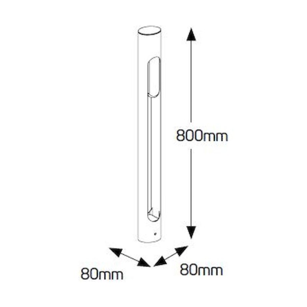 Φωτιστικό δαπέδου E27 80x800 IP54 - Image 2