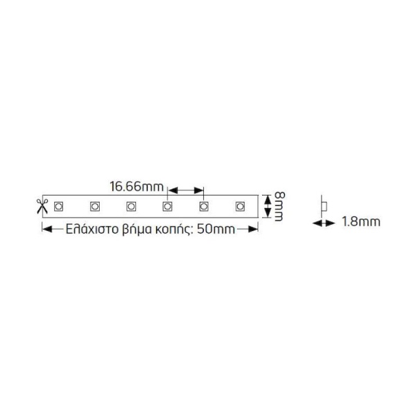 Ταινία LED Premium 4.8W 12V 3000K 373lm IP65 - Image 2