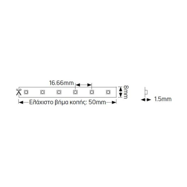 Ταινία LED Premium 7.2W 12V 3000K 723lm IP65 - Image 2