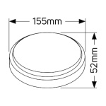 Απλίκα LED 12W 3000K 850lm Φ155 IP54 - Image 2