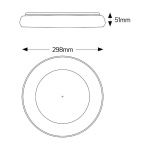 Φωτιστικό LED οροφής επίτοιχο 25W 3000K 1850lm μαύρο - Image 2