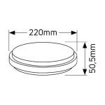 Απλίκα LED 12W 3000K 800lm Φ220 IP40 - Image 2