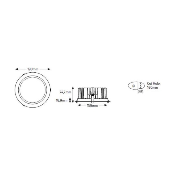 Φωτιστικό LED Downlight 25W 4000Κ 2825lm 36° - Image 2