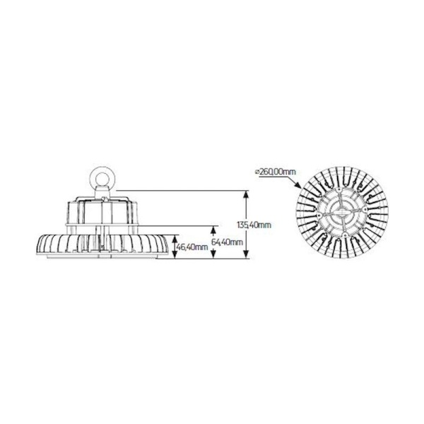 Καμπάνα LED Highbay Premium 150W 6500K 19500lm 60° IP65 - Image 2
