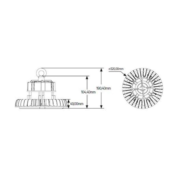 Καμπάνα LED Highbay Premium 240W 4000K 31200lm 60° IP65 - Image 2