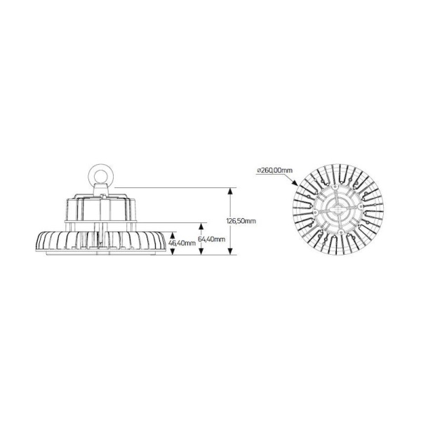 Καμπάνα LED Highbay Premium 60W 6500K 7800lm 90° IP65 - Image 2