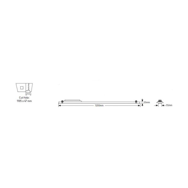 Φωτιστικό LED Line 40W 3000K 4000lm 1.2m γκρί - Image 2