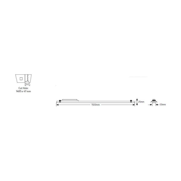Φωτιστικό LED Line 50W 4000K 5250lm 1.5m γκρί - Image 2