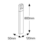 Φωτιστικό LED δαπέδου 6W 3000K 250lm 120x800 IP54 - Image 2