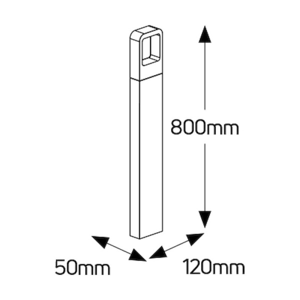 Φωτιστικό LED δαπέδου 6W 3000K 250lm 120x800 IP54 - Image 2
