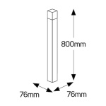 Φωτιστικό LED δαπέδου 6W 3000K 250lm 76x800 IP54 - Image 2