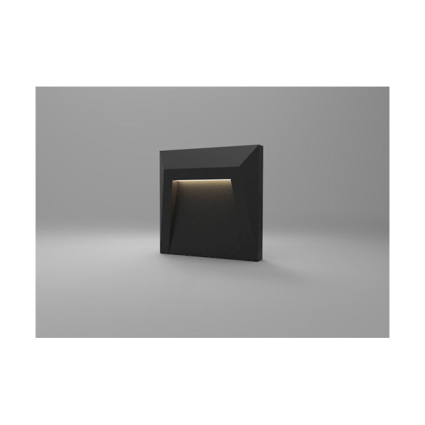 Απλίκα LED 1.2W 3000K 110lm 125x125 IP54 μαύρο - Image 3