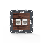 PRIME ΠΡΙΖΑ ΤΗΛΕΦΩΝΟΥ 1xRJ11 CAT3 IP20 & ΠΡΙΖΑ ΔΙΚΤΥΟΥ 1xRJ45 CAT6 UTP IP20 ΞΥΛΟ - Image 2