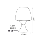 ΕΠΙΤΡΑΠΕΖΙΟ Φ/Σ 1ΧΕ14 ΠΛΑΣΤΙΚΟ ΣΚΟΥΡΟ ΓΚΡΙ Φ16XH25,5CM NIOKI - Image 2