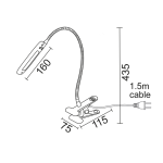 LED ΓΡΑΦΕΙΟΥ 5W ΓΚΡΙ 4000K+ΣΠΙΡΑΛ+ΚΛΙΠ 230V 7,5X11,5XH43,5CM BAZ2 - Image 2