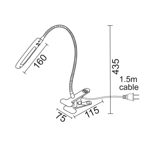 LED ΓΡΑΦΕΙΟΥ 5W ΓΚΡΙ 4000K+ΣΠΙΡΑΛ+ΚΛΙΠ 230V 7,5X11,5XH43,5CM BAZ2 - Image 2
