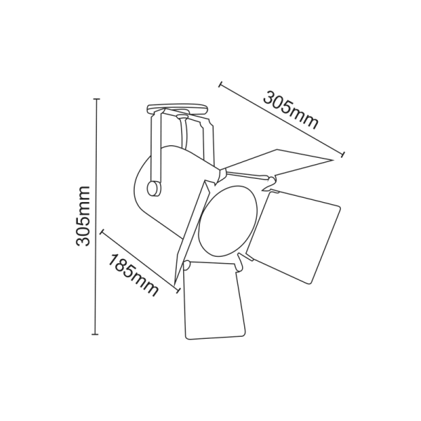 TRACK LIGHT No238 BLACK 2WIRE PAR30 E27 - Image 2