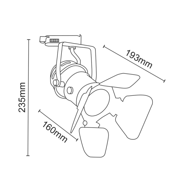 TRACK LIGHT No244 BLACK 4WIRE GU10 - Image 2