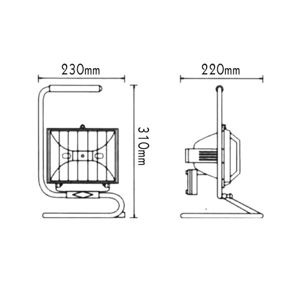 ΠΡΟΒΟΛΕΑΣ 150W ΙΩΔΙΟΥ ΜΕ ΒΑΣΗ ΜΑΥΡΟΣ GF1415 - Image 2