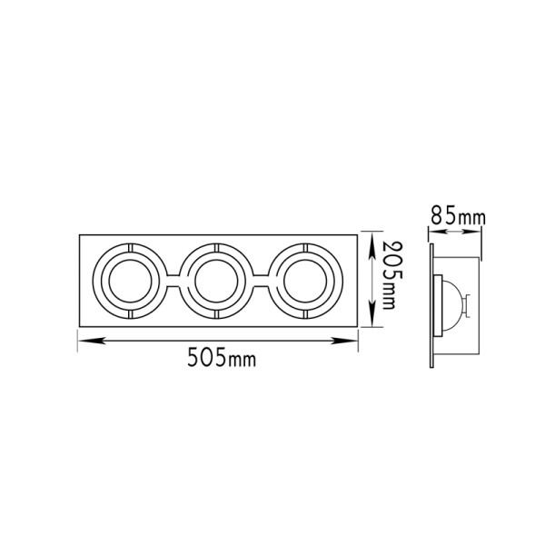 ΣΠΟΤ 3ΦΩΤΟ ΧΩΝΕΥΤΟ AR111 ΓΚΡΙ - Image 2